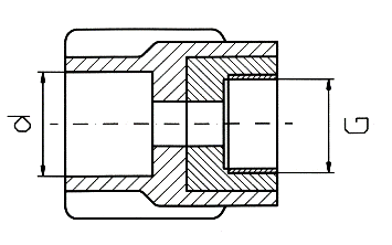 817_transition socket-female thread_without hex head_drawing_Clina standard fittings