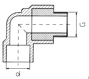 821_Übergangswinkel 90° mit Außengewinde_Clina Standard Fittings