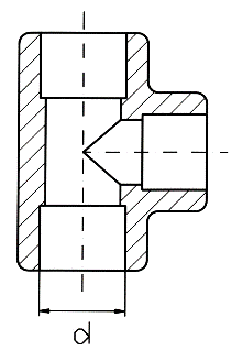 825_T-Stück_90°_egal_Zeichnung_Clina Standard Fittings