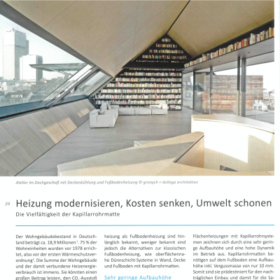 Zeitungsausschnitt "Heizung modernisieren ..." mit Bild vom Dachgeschoss